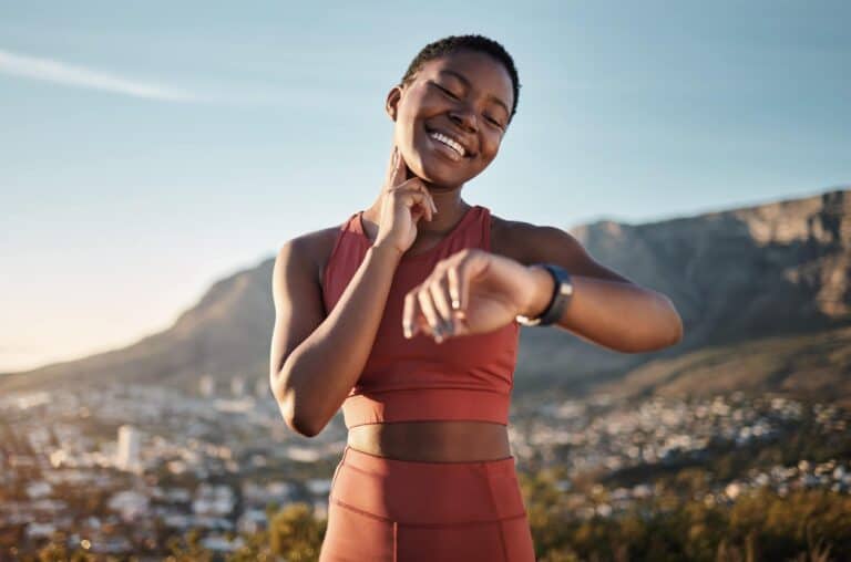 a girl with a smartwatch