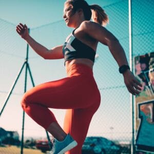girl exercising outdoors
